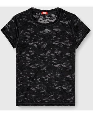 DIESEL Camo Lace T-Shirt - Black