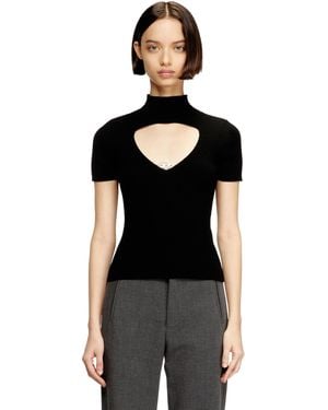 DIESEL Cut-Out Wool-Knit Top - Black