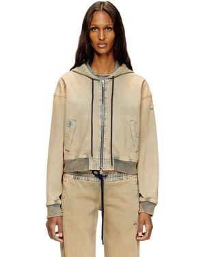 DIESEL Sudadera Con Capucha Y Cremallera En Joggjeans De Color - Neutro