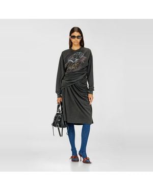 DIESEL Sweatshirt-Kleid Mit Konzertgrafiken - Schwarz