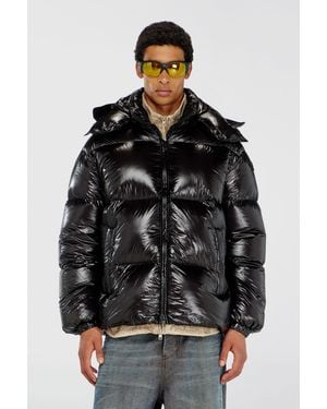 DIESEL Down Puffer Jacket With Detachable Hood - Black