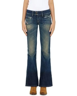 DIESEL Bootcut Jeans Low Waist D-Hush, Reißverschluss - Blau