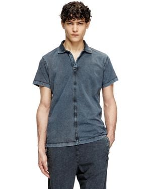 DIESEL Polo En Jersey Effet Denim - Bleu