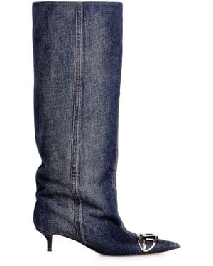 DIESEL D-Venus-Slouchy Knee-High Boot - Blue