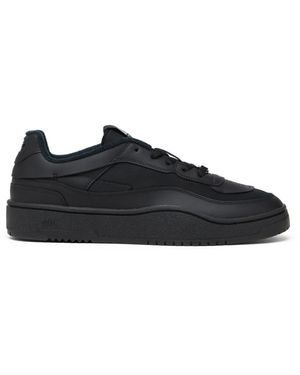 DIESEL S-Oval Skate-Fabric-Panelled Leather Trainers - Black