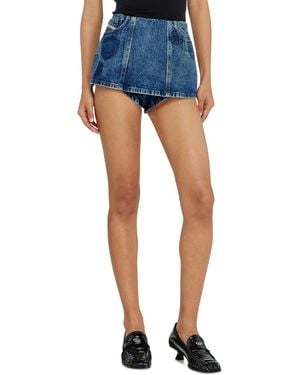 DIESEL Denim Peplum Shorts With Shadow Patches - Blue