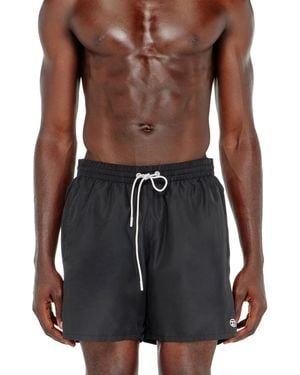 DIESEL Badeshorts Mit Metallischem Oval D Logo - Braun