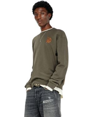 DIESEL Sweatshirt With Embroidery And Flock Print - Multicolour