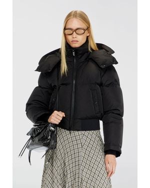 DIESEL Wrinkled-Nylon Down Puffer Jacket With Detachable Hood - Black