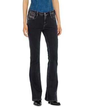 DIESEL Bootcut Jeans Low Waist 1969 D-Ebbey, /Dunkelgrau, Reißverschluss - Blau