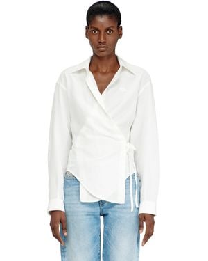 DIESEL Linen-Blend Shirt With Wrap Closure - White