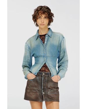 DIESEL Denimhemd Mit Abgesetztem Design - Blau
