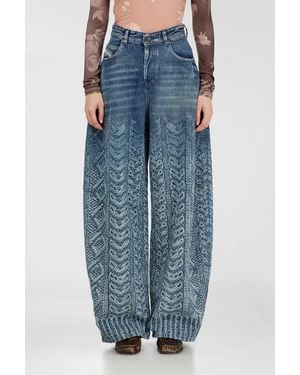 DIESEL Vaqueros Relaxed Cintura Alta 1987 D-Khelz, Azul Oscuro, Cierre Con Botón