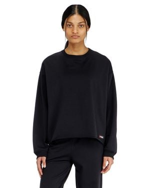 DIESEL Peached Sweatshirt With Raw Hem - Black