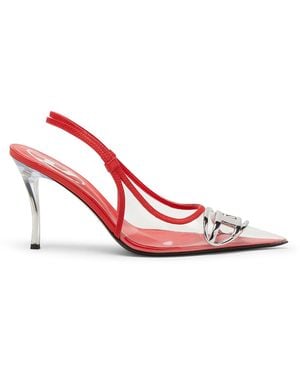 DIESEL D-Venus-Leather-Trim Transparent Slingback Pumps - Pink