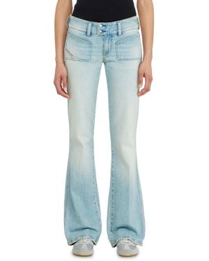 DIESEL Bootcut Jeans Low Waist D-Hush, Hellblau, Reißverschluss