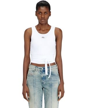 DIESEL Crop Top With Wrap-Around Laces - White