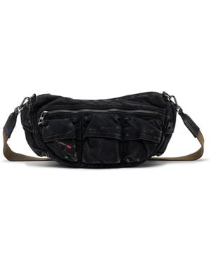 DIESEL Multi-pkts-multipocket Bag In Washed Denim - Black