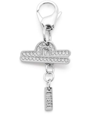 DIESEL Metal Libra Charm With Rhinestones - Metallic