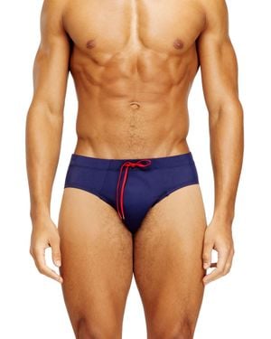 DIESEL Lycra Swimsuit With Back Logo - Blue