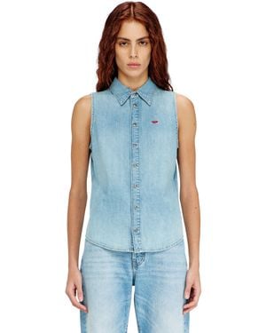 DIESEL Sleeveless Denim Shirt - Blue