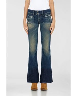 DIESEL Bootcut Jeans Low Waist D-Hush, Zip Fly - Blue