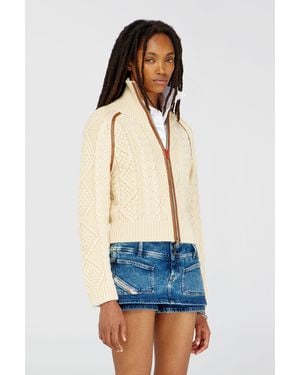 DIESEL Kabelstrick-Cardigan Mit Kontrastierenden Streifen - Blau