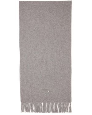 DIESEL Wool-Blend Scarf With Fringed Edges - Grey