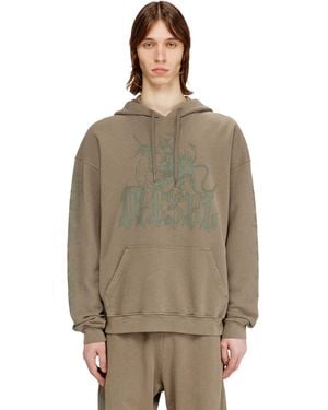 DIESEL Treated Hoodie With Griffin Print - Multicolour
