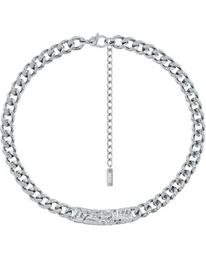 DIESEL Stainless Steel Chain Necklace - White