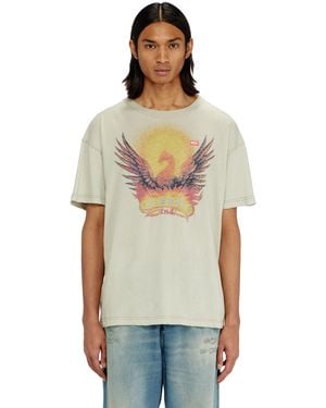 DIESEL Regular T-Shirt With Phoenix Print - Multicolour