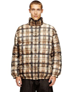 DIESEL Reversible Padded Bomber Jacket - Brown
