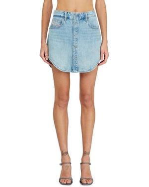 DIESEL Denim Button-Front Miniskirt - Blue