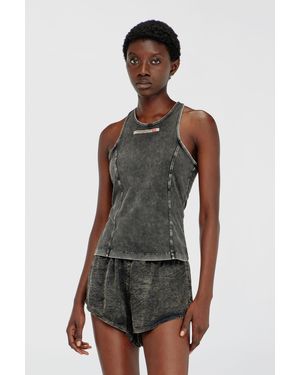 DIESEL Cotton Tank Top With Treated Effect - Multicolour