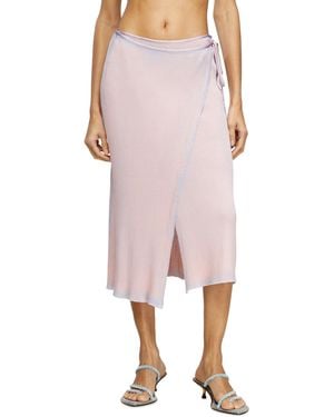 DIESEL Jupe portefeuille en maille côtelée à double teinture - Rose