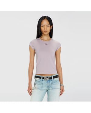 DIESEL T-Shirt With Cut-Out Embroidered Logo - Multicolour