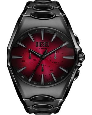 DIESEL D-curve Black Stainless Steel Watch - Red