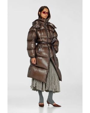 DIESEL Abrigo Acolchado Tipo Puffer En Ripstop Ultraligero - Marrón