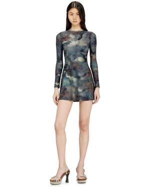 DIESEL Printed Mini Dress With Crystal Details - Black