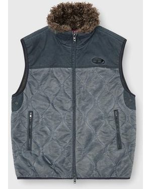 DIESEL Chaleco Acolchado Con Cuello Interior Suave - Azul