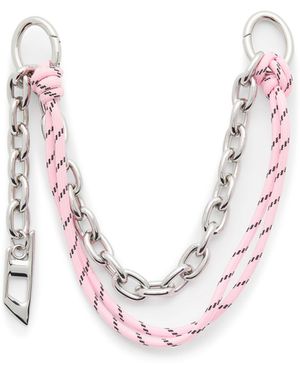 DIESEL Colgante Metálico Con Cadena Y Detalle De Cuerda - Blanco