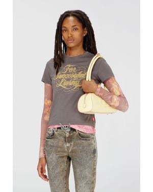 DIESEL T-Shirt With Logo Print - Brown