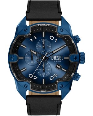 DIESEL Spiked Chronograph Leather Watch - Blue