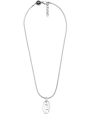 DIESEL Stainless Steel Pendant Necklace - Blue