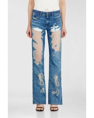DIESEL Bootcut Jeans Low Waist 1969 D-Ebbey, Medium, Zip Fly - Blue