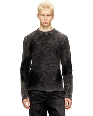 DIESEL Destroyed Jumper With Floating Yarns - ブラック