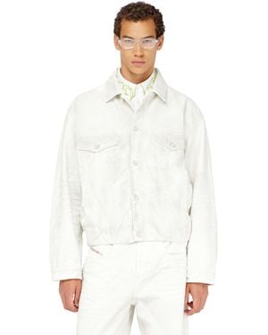 DIESEL Veste Trucker En Denim Stretch - Blanc