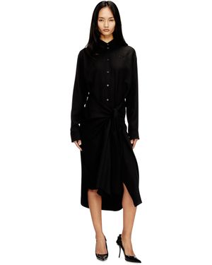 DIESEL Midi Shirt Dress With Twisted Detail - Black