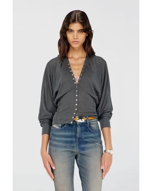 DIESEL Cardigan-Top Aus Tencel-Mix Mit Fledermausärmeln - Schwarz
