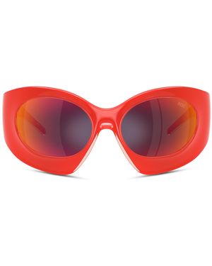DIESEL Gafas De Sol Con Forma Envolvente - Rojo